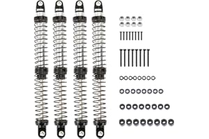 RCAWD 7075 120mm Shock Absorbers Universal for 1/10 RC Crawler Upgrades, for SCX10 I II III Pro 90046 AXI231017 TRX4 TRX6 Redcat D90 MST RC Shocks Dampers with Spring Black