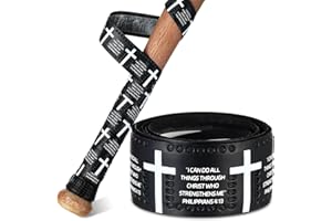 Pushglossy Faith Cross Baseball Bat Grip Tapes 1.1mm Precut Full Adhesive Softball Grip Tape,Non-Slip Softball Bat Wrap Religious Cricket Batting Tape Replacement
