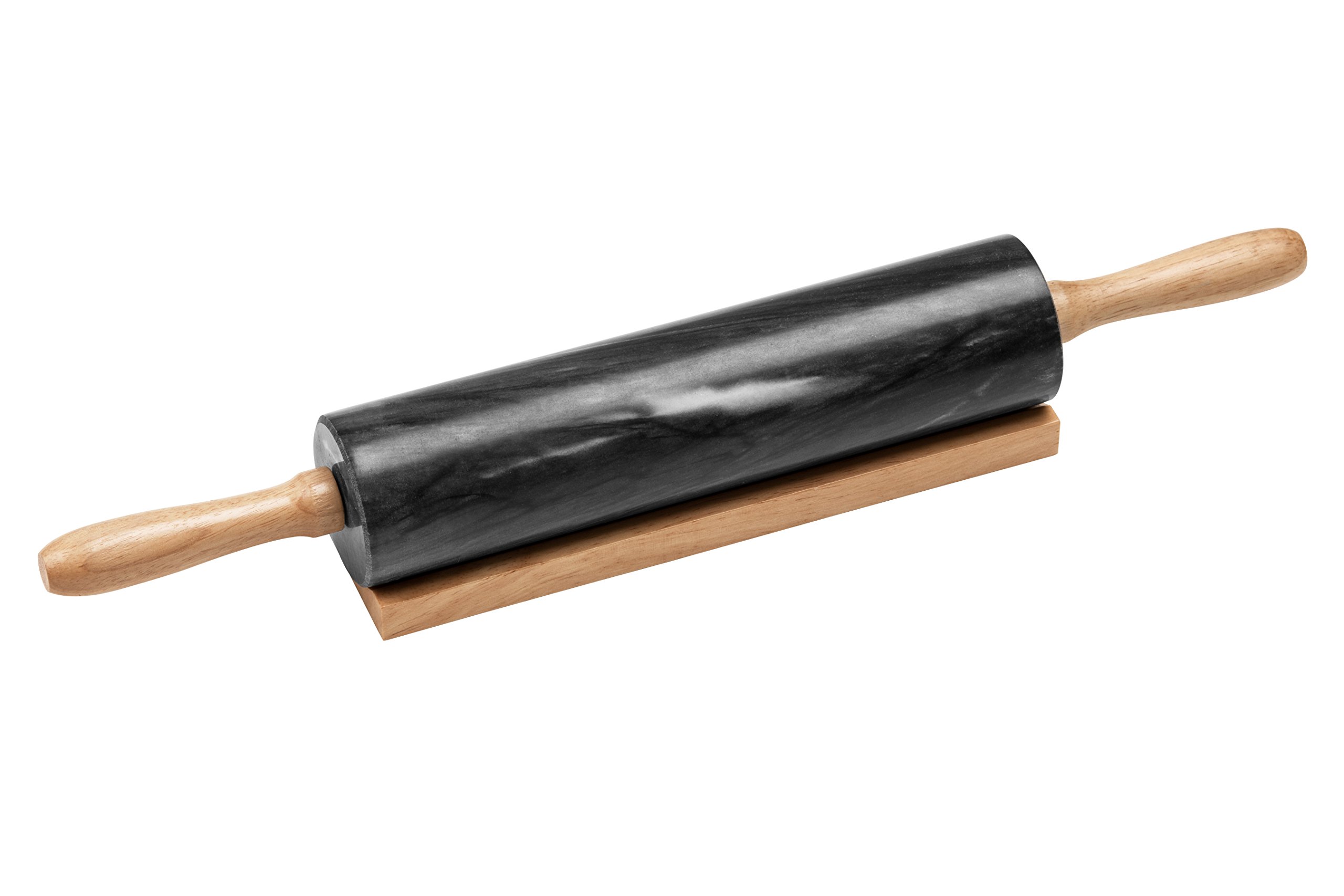 Premier Housewares Rolling Pin with Wooden Handles, Black