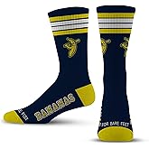 For Bare Feet SAVANNAH BANANAS 4 Stripe Deuce Crew Sock Team Colors YOUTH