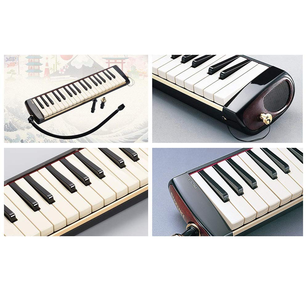 470 110 55mm 色 470 110 55mm B07qtgxn5x ポータブルデラックスプロフェッショナル大人37キーピアニカメロディカ付きpuレザーキャリングバッグマウスピースチューブセット楽器ギフト玩具音楽愛好家初心者キッズブラック 歯のピアノ ブラック サイズ ピアノ