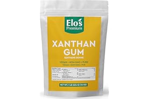 Xanthan Gum (1lb /454g /16oz) by Elo's Premium| Packaged In Canada| 100% All-Natural Thickener, Stabilizer, Binding Agent| No