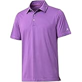 Golf Shirts for Boys Short Sleeve Moisture Wicking Dry Fit Performance Kids Youth Sport Striped Boys Polo Shirts