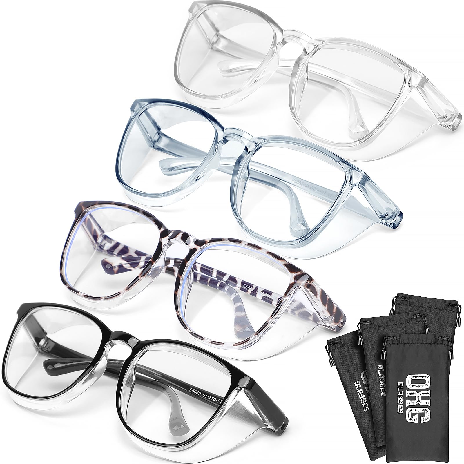 Photo 1 of OXG 4 Pack Stylish Safety Glasses Anti Fog, Protective Eyewear Blue Light Blocking Safety Glasses Goggles for Women Nurses Men