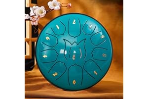 Generic Rain Drum for Outside 11 Note 6 Inch Rain Drum for Garden, Steel Tongue Drum Rain Chime,Chakra Drum for Rain, Outdoor Handpan Drum,steel tongue drum,Rain Drums(Lake Blue)