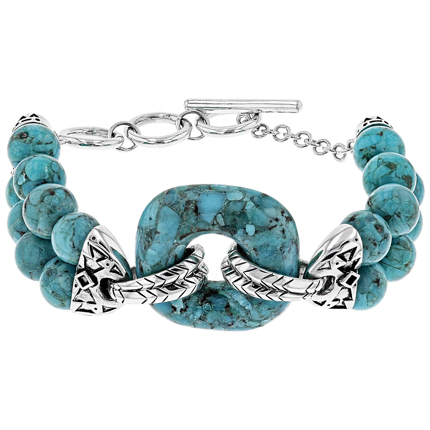 Buy JTV Blue Turquoise Sterling Silver Bracelet at Amazon.in