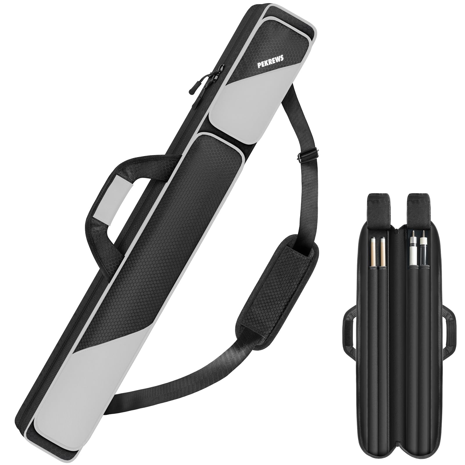 PEKREWS Pool Cue Case, Pool Stick Case 2x2 Holds 2