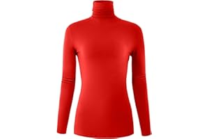 AUHEGN Women's Long Sleeve Lightweight Turtleneck Top Pullover Casual Active Layer Tops Shirts