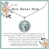 SmileBelle Tree of Life Necklace as Valentine Gift for Mom, Valentines Day Gifts for Stepmom as Bonus Mom Gift from Daughter, Grandma Vday Present Silver Mother in Law Necklace as Tree of Life Jewelry