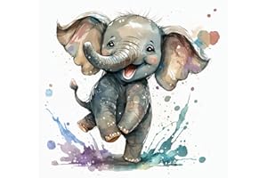 Moohue Stamped Cross Stitch Kits for Adults Beginners Animal Elephant Counted Cross Stitch Kits for Adults Advanced 14 Count (Animal 12)