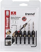 Trend Snappy Countersink Drill Set 5pc No4-No12 Gauge Quick Release Pilot Holes view 5