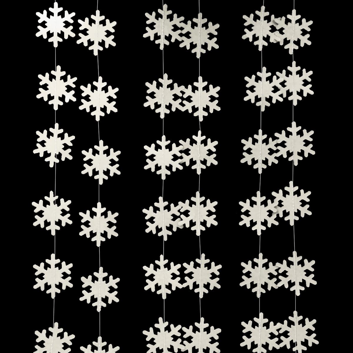 Photo 1 of 116 Pcs Christmas White Snowflake Decorations - Ornaments, Garland Banner for Winter Wonderland Holiday, New Year Home Party Supplies