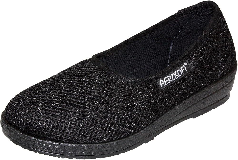 Jürgen Hirsch Damen Aerosoft Ballerina Textil Mesh Hausschuhe: Amazon.de: Schuhe & Handtaschen