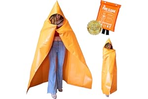 Supa Ant Silicone Fire Cloak for Fireproof Suit Emergency Blanket for Home and Kitchen - Emergency Poncho as Heat Shield Blanket - Fire Resistant Hoodie - Escape Suit with Cape and Hood (47x39 in.- S)