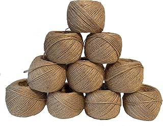 ViaForest 10 x 100 Meter Garten Schnur Jute Kordel Garn Natur Bastelband Paketschnur Juteband Kunsthandwerk Verpackungs DIY String Dekoration Seil