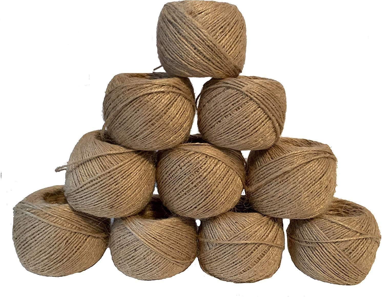 ViaForest 10 x 100 Meter Garten Schnur Jute Kordel Garn Natur Bastelband Paketschnur Juteband Kunsthandwerk Verpackungs DIY String Dekoration Seil
