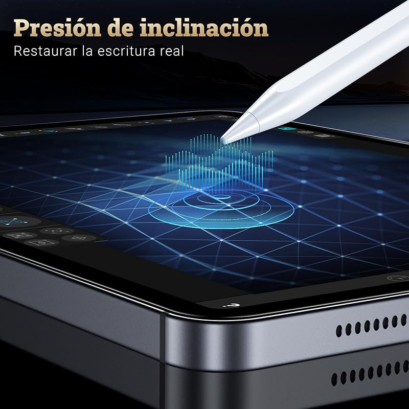 Lápiz para iPad 2018-2025 - Carga Rápida, Detección de Inclinación, Rechazo de Palma-Stylus Pencil para Apple Pencil con iPad 11/10/9/8/7/6/A16, Pro M5/3/4/5/6/M4, Air 3/4/5/M2/M3, Mini 5/6 Pad — foto 8 de 8