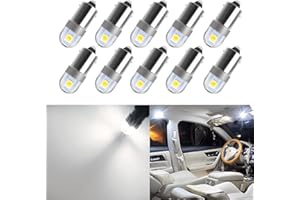 AUXLIGHT BA9S BA9 1895 1891 53 57 64111 3893 47830 Error Free LED Bulb, Super Bright 3030-SMD Interior Car Bulbs Replacemet for Dome Map License Plate Glove Box Lights (6000K White, Pack of 10)
