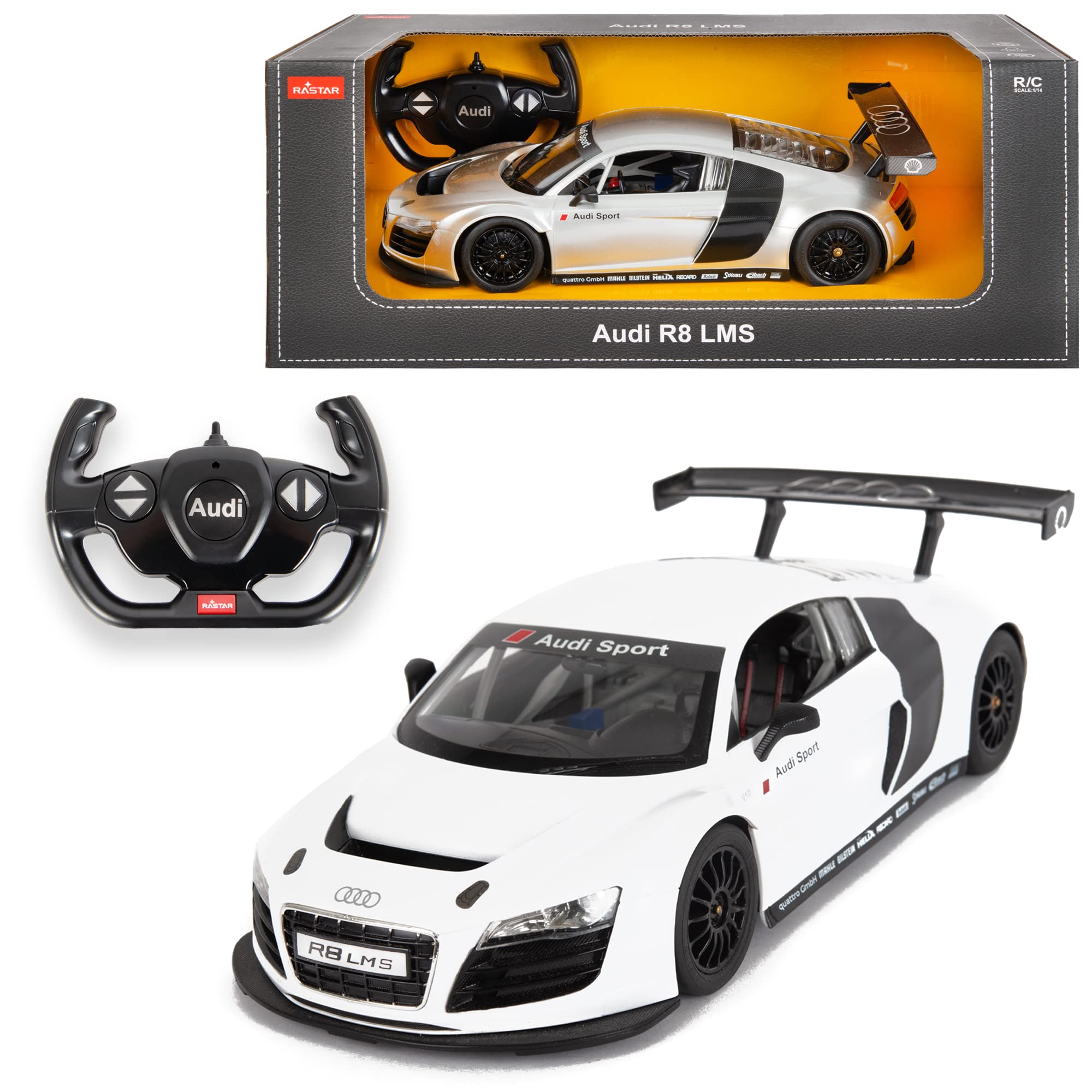 KandyToys Official Licensed Remote Control Audi R8 LMS | 1:14sc Model 2.4GHz - 2 Assorted Colours | RC Car