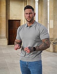 COOFANDY Mens Polo Shirts Stretch Causal V Neck