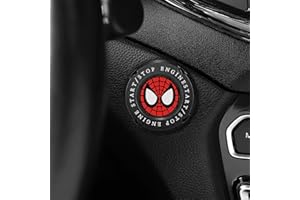 Revparts Avenue Push to Start Button Cover - Black Spider Man Push Start Button Cover - Universal Push Button Cover Car Engine Accessories - Car Decor for Men