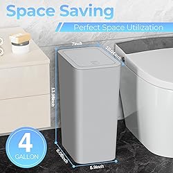 RTWDKFQ 3 Pack 4 Gallon Bathroom Small Trash Can