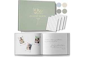 BVSSX Wedding Guest Book for Your wedding Reception - Elegant Guestbook with Table Sign to Sign in and Add Polaroid Photos - The Perfect Wedding Or Baby Shower Guest Book for The Special Day