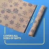 Kraft & Co Christmas Wrapping Paper 2 Pack 44.5cm x 25m Kraft Paper 100gsm view 2
