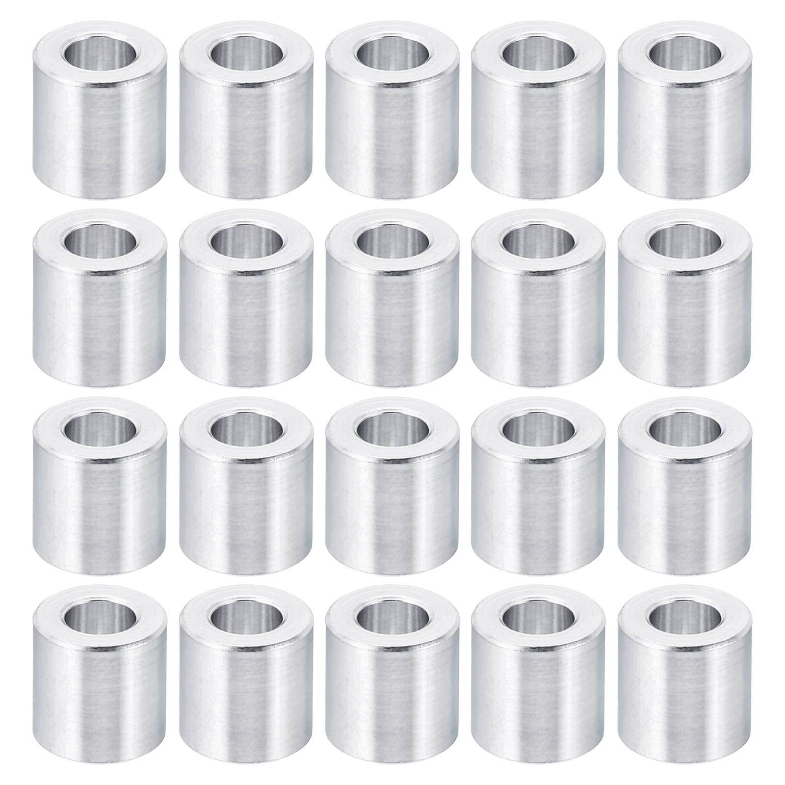 PATIKIL M5 Aluminum Spacer, 20 Pack 5.2mm ID x 10mm OD x 10mm L Metal Spacer Aluminum Round Plain Finish Spacer Screw Standoff for M5 Screw Bolts
