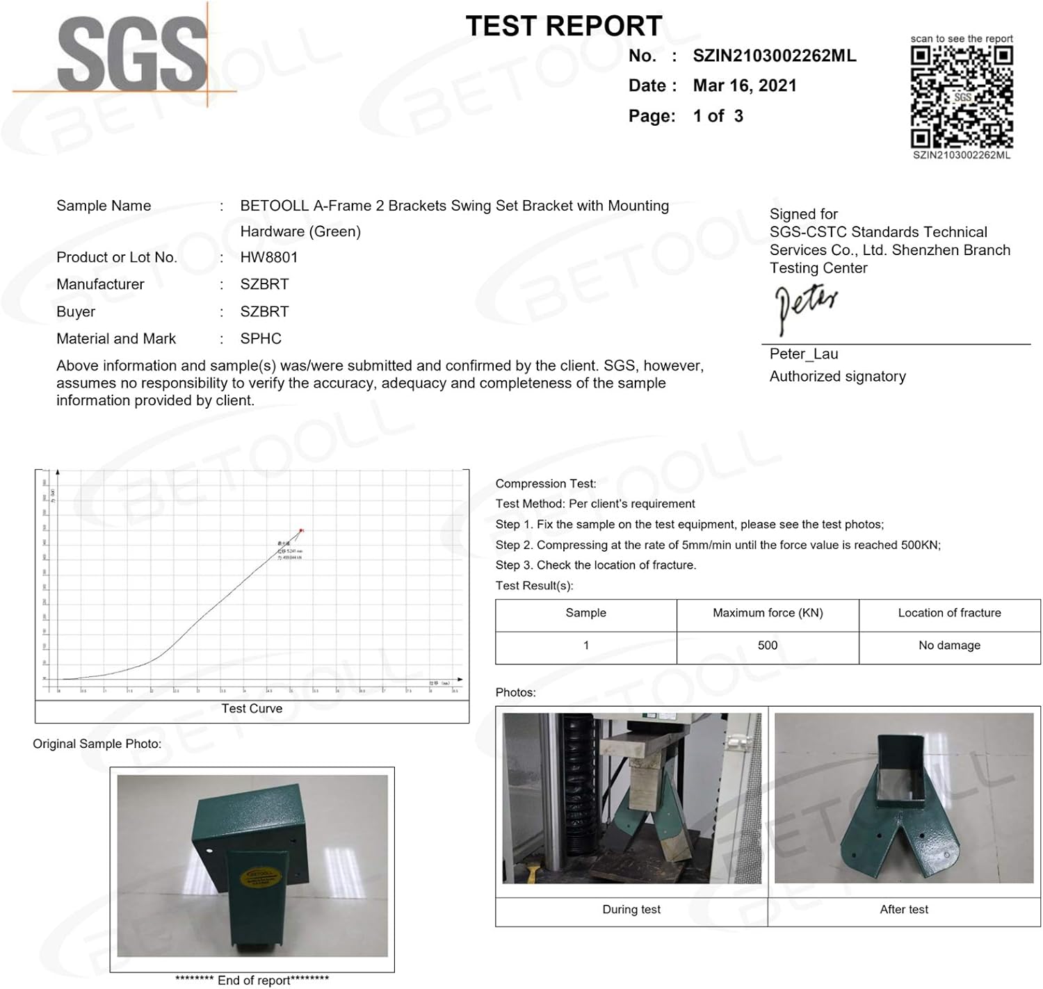 BETOOLL A-Frame 2 Brackets Swing Set Bracket with Mounting Hardware (Green): Toys & Games