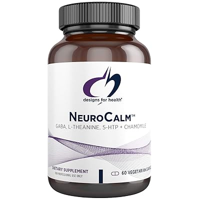 Designs for Health NeuroCalm - GABA (PharmaGABA), L-Theanine, 5-HTP + Chamomile - Calm, Mood + Serotonin Support Supplement - Non-GMO + Soy Free (60 Capsules)