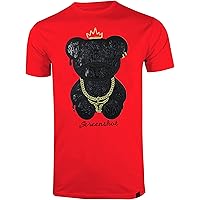 SCREENSHOT Men's Hip-Hop Streetwear T-Shirt - Rhinestone Patch Embroidery, Black, Large - View #14