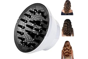 HANSILK Hair Diffuser Attachment for Hair Dryer – Universal Blow Dryer Diffuser for Curly, Wavy, Long & Thick Hair, Styling Tool for Women-White