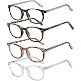 KSSESSE Reading Glasses for Women Men Square Oval Readers with Spring Hinge Anti UV Glare