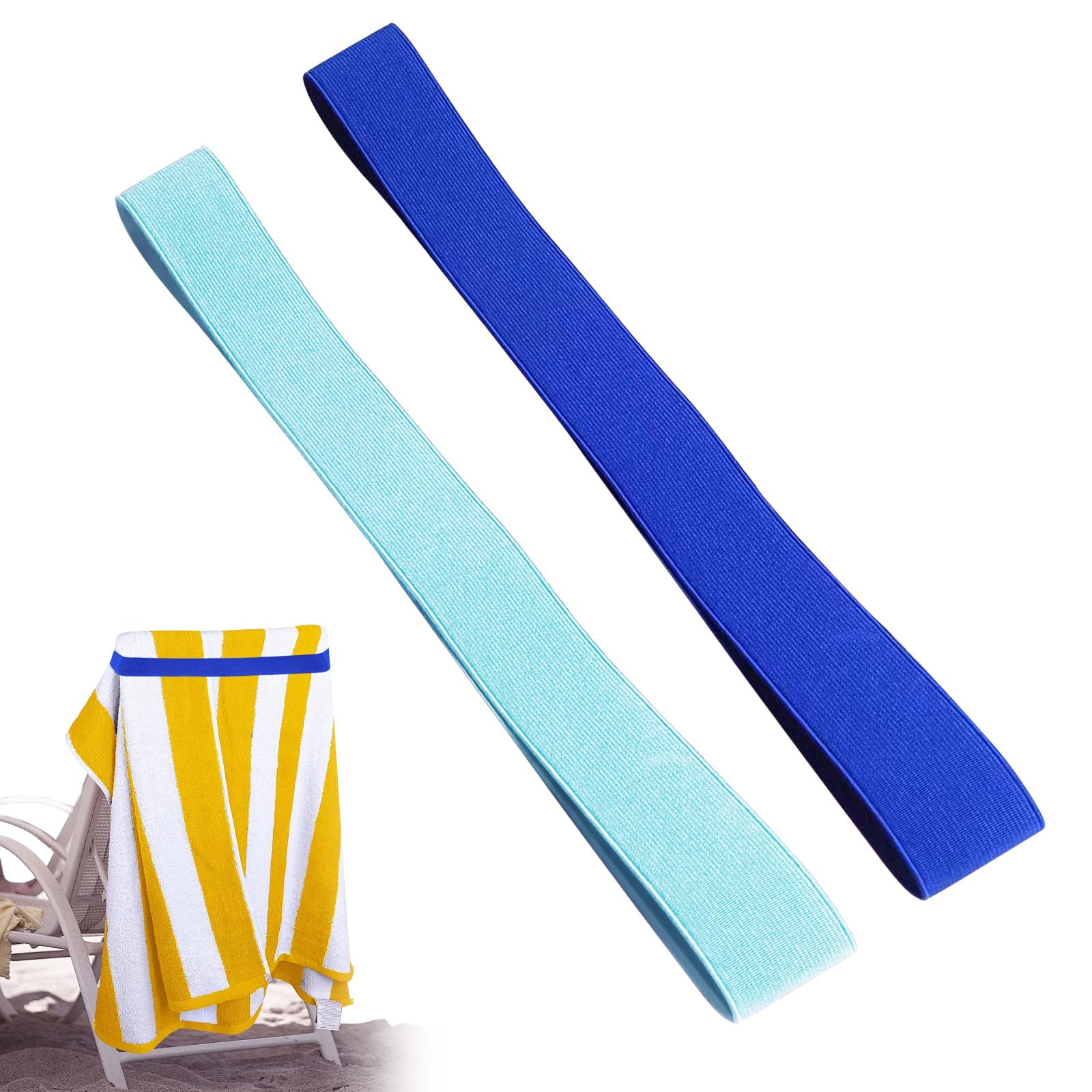 KIPTVO 2PCS Towel Bands for Sun Loungers, Chair Bands, Beach Towel Bands for Sun Loungers, Towel Chair Clips, for Pool Cruise Chairs Vacation Beach Accessories