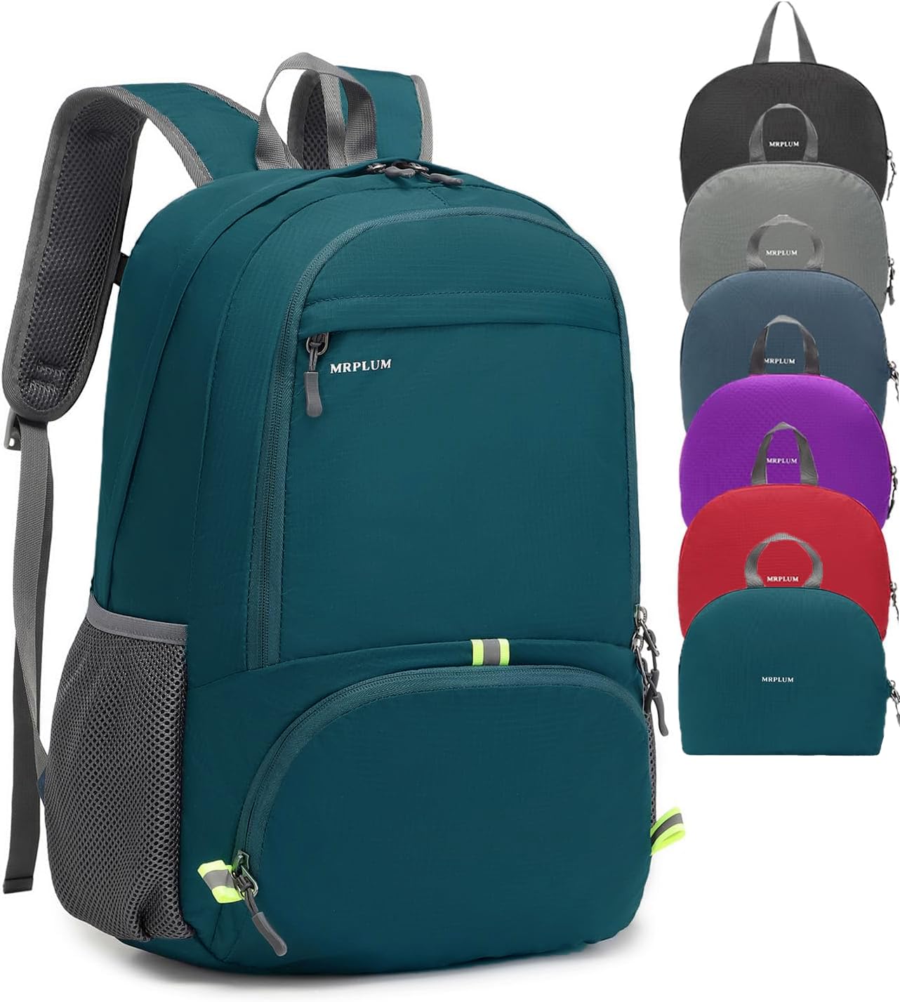 MRPLUM 30L Rucksack Foldable Ultralight Packable Backpack, Unisex Durable Handy Daypack for Travel & Outdoor Sports Durable & Waterproof（Dark Green）