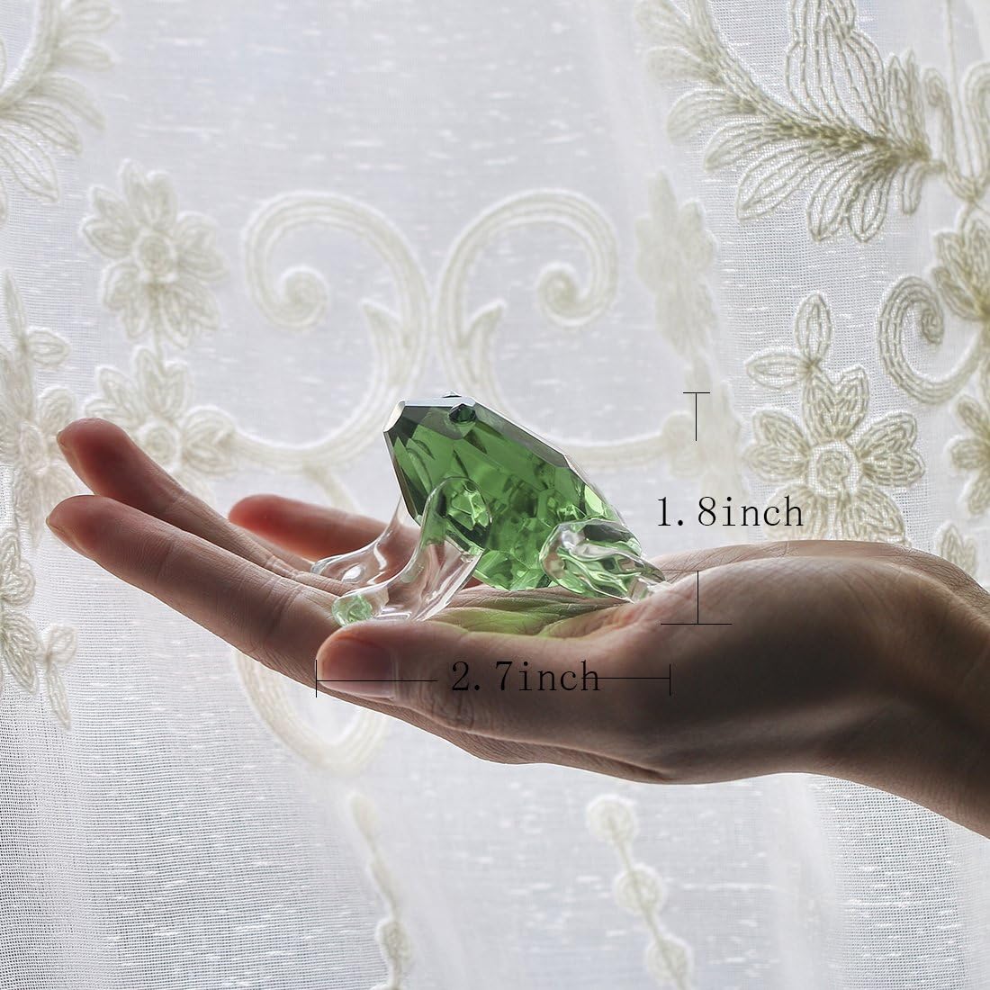 H&D HYALINE & DORA Mini Crystal Frog Figurine Collection,Glass Animal Paperweight Table Centerpiece Ornament(Green) - Image 3