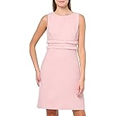 Eliza J Womens Sleeveless High Neck Shift Mini Dress with Fringe Detail