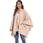Shawl Wraps for Women, Elegant Knitted Cape Open Front Poncho Scarf Blanket Cardigan Coat for Autumn and Winter