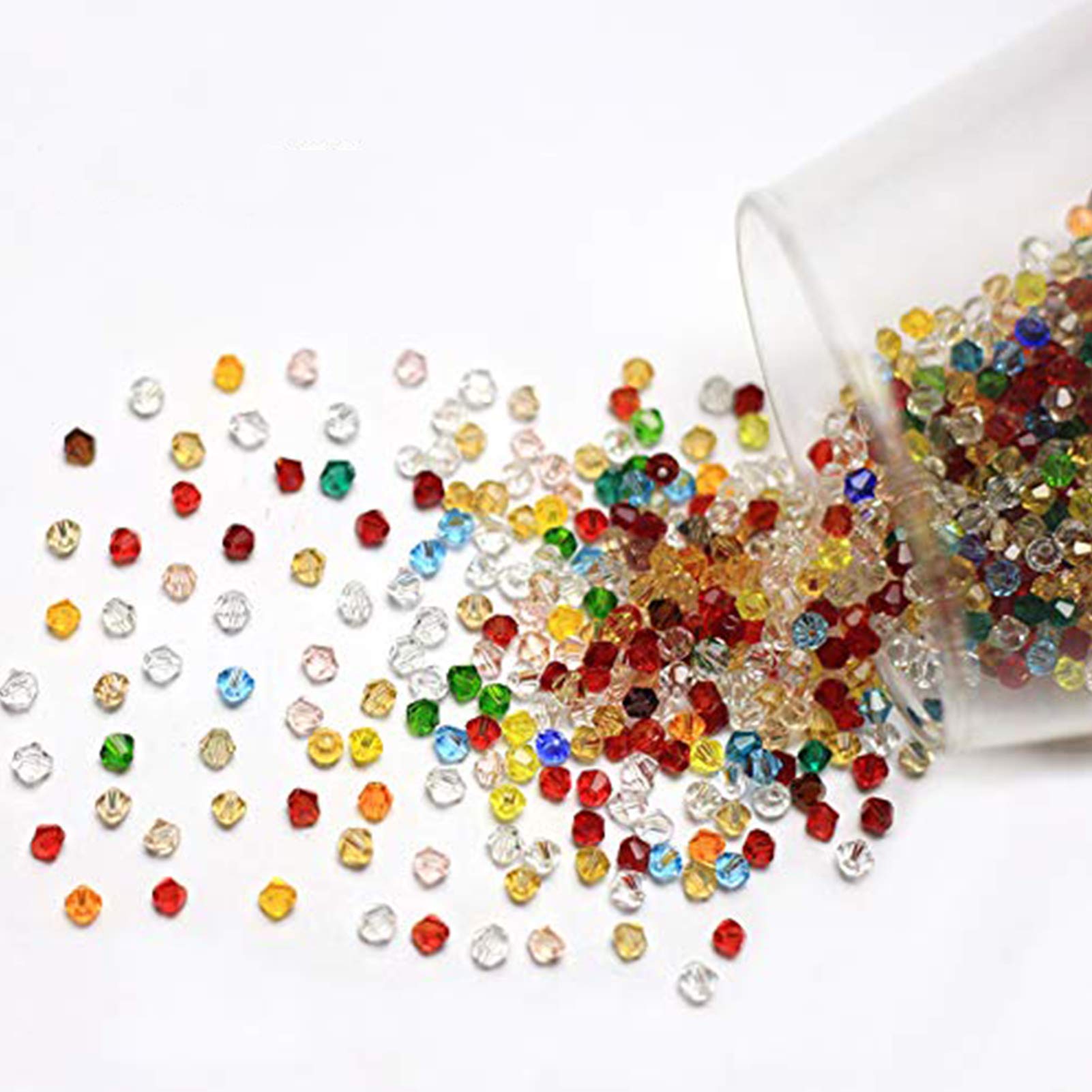 DAHI Glass Beads Approx. 1500 Pieces Crystal Beads for Threading Craft Beads Jewellery Making DIY Necklaces Bracelet (1500 Pieces/4 mm)