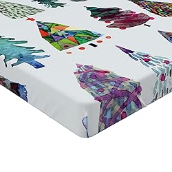 Ambesonne Christmas Fitted Sheet, Watercolor
