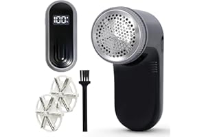 Killrose Fabric Shaver | Lint Removerr with Digital Display, 6-Leaf Blade Electric Lint Shaver for Clothes, Sweaters, Furnitu