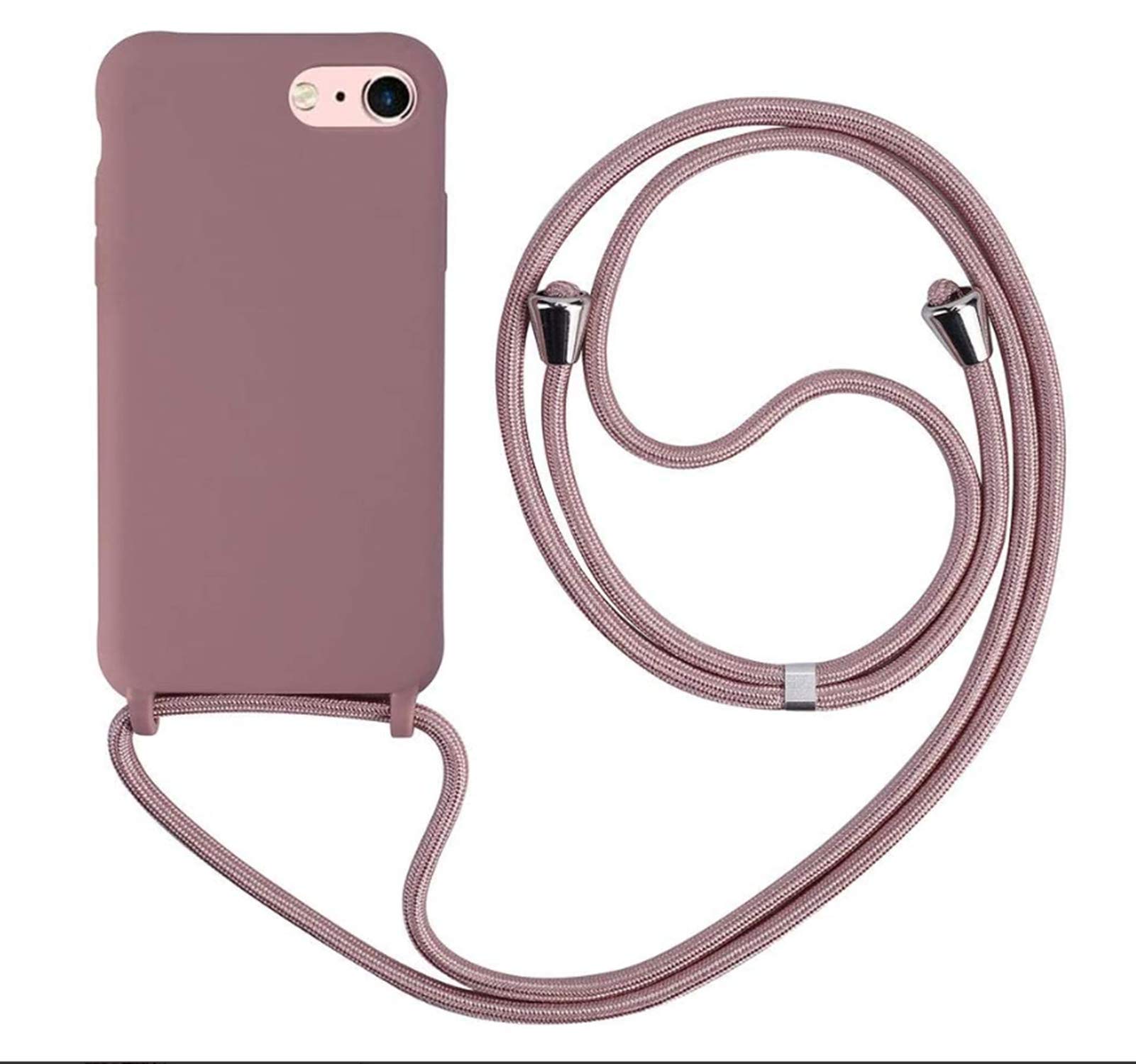 MEVIS Case Compatible with iPhone 6/6S/7/8, Slim Shockproof Adjustable Lanyard Case - Lotus Colour