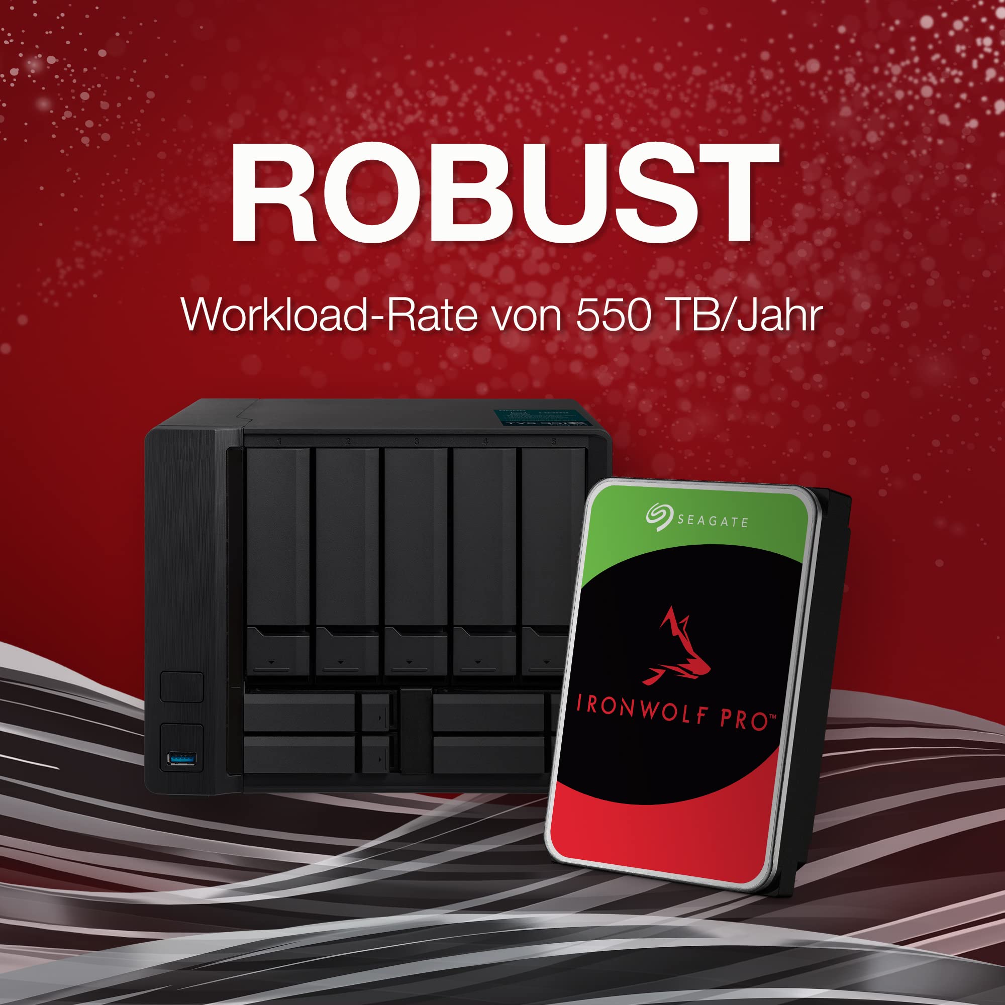 Seagate IronWolf Pro 16TB, NAS interne Festplatte HDD, 3.5 Zoll, 7200 U/Min, CMR, 256 MB Cache, SATA 6 GB/S, inkl. Data Rescue Service (ST16000NTZ01) 3