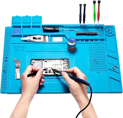 Spurtar Soldering Mat 45x30 cm 500°C Heat-Resistant Silicone Work Pad Anti