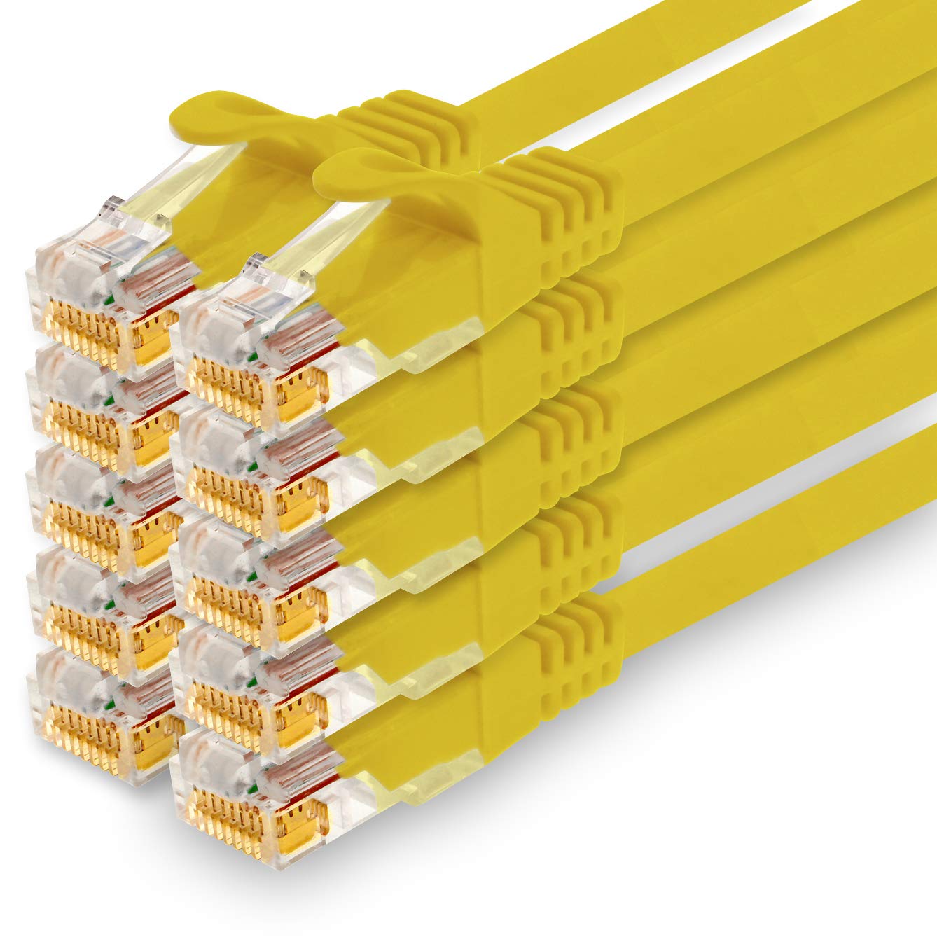 1CONN - 3.0m network cable, Ethernet, Lan & patch cable for maximum internet speed & connects all devices with RJ 45 socket yellow - 10 pieces
