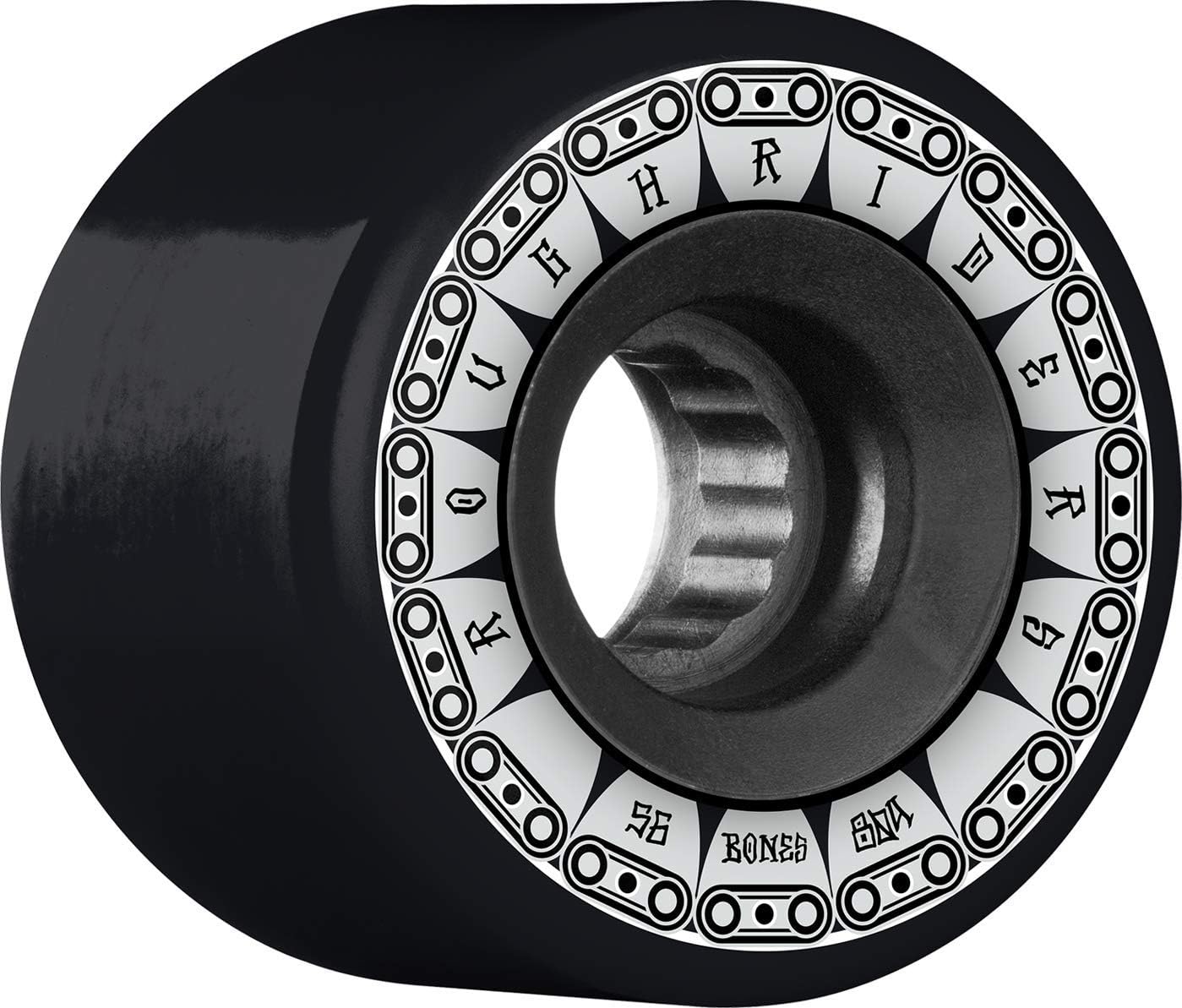Bones Wheels Unisex's BONES Rough Riders Tank 56mm 80A - Black Skateboard Wheels