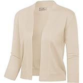 GRACE KARIN Women Cardigan Sweaters Lightweight Knit Cropped Cardigans Trendy 3/4 Sleeve Shrug Bolero S-3XL