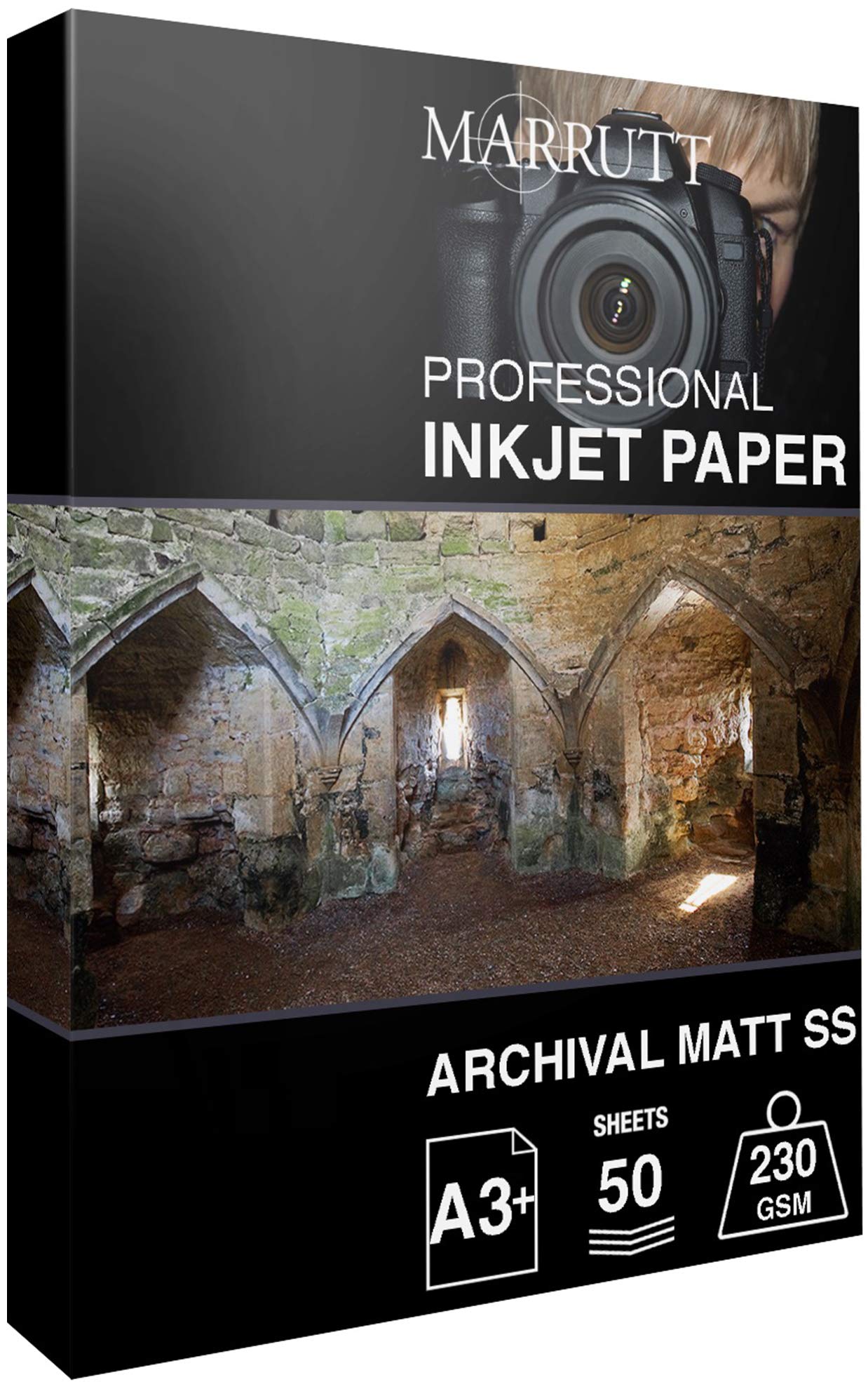 Marrutt 230gsm Archival Matt Single Sided Inkjet Photo Paper: A3+ - 50 Sheets