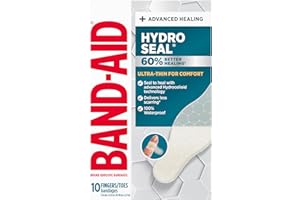 BAND-AID Brand Hydro Seal Ultra-Thin Hydrocolloid Bandages for Advanced Healing, 100% Waterproof Adhesive Bandages for Wound 